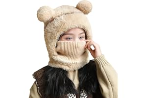 TAGVO Kinder Sturmhaube Winter, Multifunktional Winddicht Strickmütze Halswärmer mit Weich und Warm Vlies, Gesichtsmaske Skimaske Winter mütze Balaclava für 4–7 Jungen Mädchen Ski Wandern Fahrrad