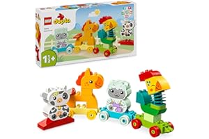 LEGO DUPLO Pociąg ze zwierzątkami, zabawki dla małych dzieci, Kolejka z Klocków Rozwija Motorykę Małą i Koordynację Wzrokowo-Ruchową, dla Dzieci od 18 Miesięcy, Chłopca i Dziewczynki 10412