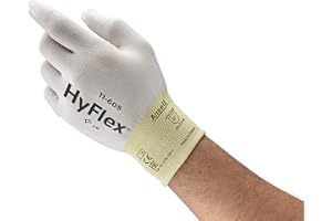 Ansell HyFlex 11-605 Guanti da Lavoro Multiuso in Nylon, Guanti Antinfortunistici Sottili, Protezione Traspiranti e Resistenti, Meccanico e Officina, Donna e Uomo, Bianco, Taglia L (12 Paia)