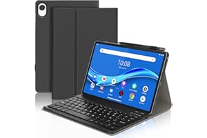 JADEMALL Funda Teclado para Lenovo Tab M10 FHD Plus 10.3", Teclado Magnético Extraíble Inalámbrico Bluetooth con Español Ñ para Tablet Lenovo Tab M10 FHD Plus 10.3" (2nd Gen) 2020 y Lenovo Tab K10 2021, Negro