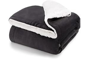 Blumtal Premium Sherpa Kuscheldecke miękka – Koc do mieszkania 150x200 cm – certyfikowany przez OEKO-TEX – koc pluszowy 150x200 cm – Antracyt