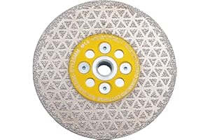 HIGHDRIL Disco Diamantato Gres Porcellanato - 125mm x M14 Brasatura Sotto Vuoto Disco da Taglio e Rettifica per Marmo Granito Ceramica Piastrelle Calcestruzzo