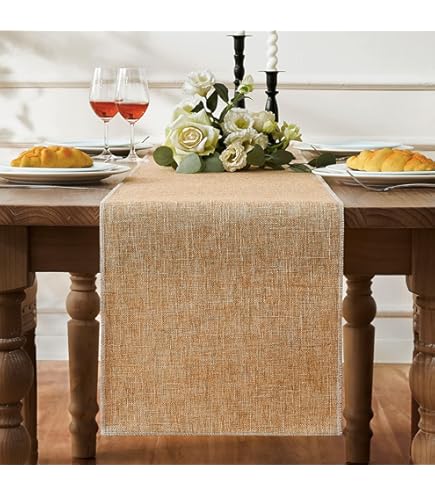 Runner Da Tavolo 40x140cm Marrone - Decorazione Moderna, Lavabile, Per Natale Matrimoni Festa - Foto 2