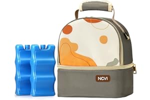 NCVI Muttermilch-Kühltasche mit integrierten Kühlakkus, Isoliertasche für 6 Baby-Flaschen bis zu 150ml, für Stillende Mütter, Milchpumpentasche, Wickel-Rucksack