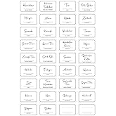 Digithome 36 Adet Dikd&ouml;rtgen Baharat Kavanoz Etiketi Sticker Seti 4,5x3 Cm
