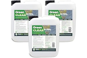 SmartSeal Green Clear Pro - 3x5 Litres - Biocide (Health & Safety Executive Approval Number 11004) Powerful Green Algae Remover - Best Lichen & Black Mould Remover - Perfect Roof & Driveway Cleaner