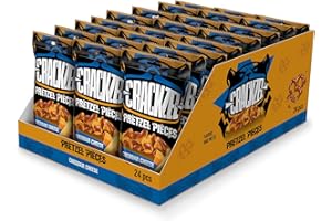 Crackzel Cheddar Cheese Pretzel Pieces 24 x 85 gr - Morceaux de bretzel avec assaisonnement au cheddar