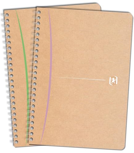 Oxford Cahier Spirale A4 Oceanis - 180 Pages - Plastique Recyclé De La Mer - Noir - Ligné - Écologique