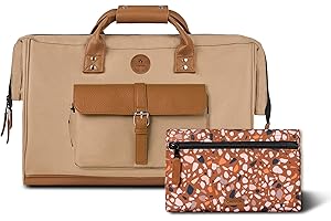 CABAÏA CABAIA - Sac de Voyage Duffle Adventurer Kuala Lumpur 40L - Compatible Bagage Cabine 45x30x29 - Déperlant & Certifié Vegan - 2 Poches - Compartiment à Chaussures - Sac Week-End, Sac de Sport - Marron