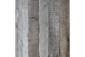 JOLIHOME Papier Peint Effet Planche de Bois Gris Rustique Vintage Jaune Autocollant de Meubles Peler et Coller Film Vinyle Imperméable pour Cuisine Chambre Table Armoire 44,5X500cm