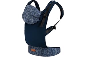 MoMi Collet Porte-bébé à Partir de 3 Mois pour Bébés/Tout-petits Jusqu'à max.20 kg de Poids Corporel avec Capuche/Appui-tête avec 6 Points de Réglage, Flow, 48 × 47 × 38 cm