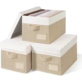 GRANNY SAYS Fabric Storage Boxes, Pack of 3 Clothes Storage Boxes, Fabric Storage Boxes Clothes Wardrobe, Cardboard Storage B