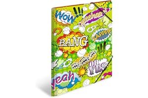 ‎HERMA HERMA 19377 Sammelmappe A3 ArtLine Comics, Kinder Eckspanner-Mappe aus Kunststoff mit Innendruck & Gummizug, stabile Einschlagmappe aus Plastik für Jungen & Mädchen