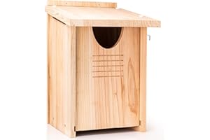 WHITEHORSE Large Owl House - Premium Cedar Wood - Weatherproof Design - 41 x 30 x 28 cm - A Nesting Owl Box for Several UK Owl Species