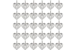 PH PandaHall 100pcs Heart Charms Silver Charms Necklace Charm Hollow Heart Pendants Tibetan Alloy Love Charm for Thanksgiving Jewellery Making Anniversary Valentine's Day Wedding Party Decor 18x15mm