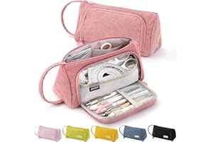 ONCCI Astuccio portapenne, per ragazze e ragazze, 3 scomparti, per scuola e ufficio