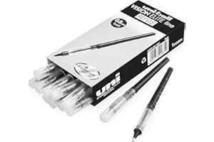 Uni-Ball Vision Elite wkłady do długopisów, drobne 0,8 mm, płynny atrament, czarny, opakowanie 6 wkładów