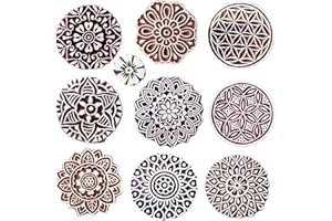 Royal Kraft - Bloques de impresión de madera para hacer tatuajes corporales Mehndi, impresiones de bloques de tela, proyectos de impresión de bloques