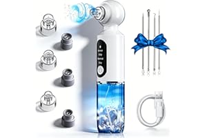 SHIPTREE Mitesserentferner Porenreiniger Gesicht 3 Modi 6 Saugspitzen & Sichtbarem Wassertank, Patentiertes Design – Heißkompressen, zur Gesichtsreinigung Akne Behandlung Mitesser Sauger Hautpflege