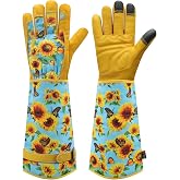 DLY Womens Long Gardening Gloves Work Gloves Blue Small