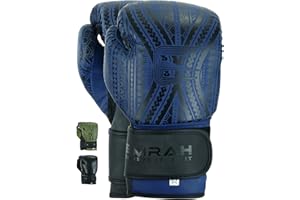 EMRAH Boxing Gloves Sparring X-Tribal Series Muay Thai, Matte Hide Leather, Kickboxing Training, Punching Focus, Double end Ball Punching Workout, Ventilated Palm Mens Womens