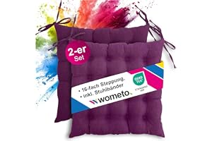 wometo Set med 2 sittdynor 40 x 40 Oeko-TEX med band/rosetter bär