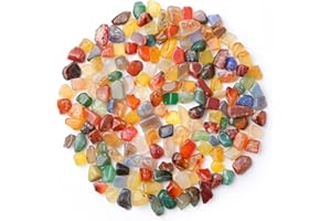 HonQiShiMY Pietre di Agata tritate Multicolori 430g, Mix Colorato di Pietre Naturali Burattate, Miscela di Pietre preziose autentiche, Decorazione Rocce, Meditazione, Acqua di Pietra Preziosa