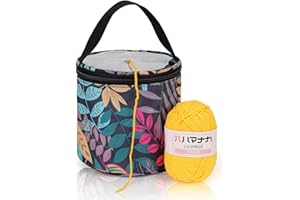 Coopay Petit Sac à Crochet, Sac à Tricoter, Sac fourre-Tout pour Tricot, Sac de Rangement de Fil, Support de Laine pour débutants, pour projets de Crochet Amigurumi, Support de Fil pour contenir Une