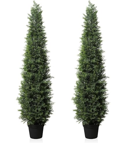 Amazon.de: Wetterfeste Zypressen Kunstpflanze mit 180cm, bestckt mit  UV-sicheren Nadelbndeln fr den Auenbereich