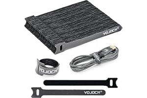YOJOCK 100PCS Cable Ties Reusable Black, Adjustable Fastening Organiser Cord Tie Wrap, Nylon Self-Adhesive Cable Management with Hooks and Loops 15CM (100PCS)