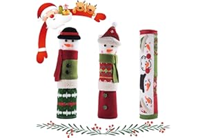 Esshogo 3 pezzi di copertura per maniglie per frigorifero, per Natale, per frigorifero, per feste di Capodanno, decorazione per la casa
