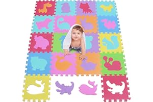 MSHEN Puzle para Niños | Puzle de Suelo de Goma en Espuma EVA Animal- 18 Piezas Alfombra de Juego para bebé Esterilla de Rompecabezas Aprox 1,62 m2-5355g3009