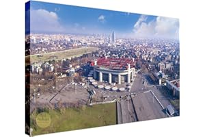 Wallazz Quadri Moderni Soggiorno Milano, Duomo, Naviglio, Tram, Stadio San Siro - 100% Made in Italy - Stampa HD su Tela Canvas - Quadro Camera da Letto - Qualità Artigianale - 50x100cm