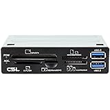 CSL - 3.5 inch all-in-one USB Super Speed card reader - 2 x USB 3.0 - 2.0 Card Reader Ports - Multi-function panel in black -