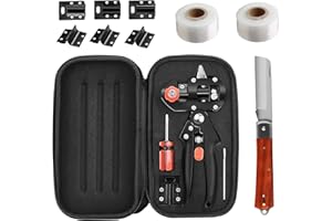 YOLANDO Ratschenschere Veredelungsschere Set, Garten Obstbaum Pfropfschere , Professionelle Einhand Obstbäume Pfropfen Schneidwerkzeug für Garten Blumen Baum Pflanzenzweige, Pfropfen Werkzeug Kit