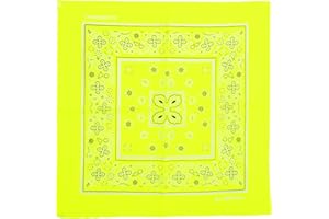 Zac's Alter Ego Bright Neon Paisley Bandana, Hippy Neckerchief 100% Cotton