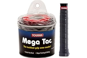 Tourna Mega TAC - Sobreagarre Extra pegajoso, Paquete de 30