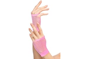 BALINCO Guanti a rete anni '80/'90 per donne e ragazze (rosa)