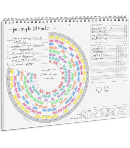 thumbnail image 2 of Hadigu Habit Tracker Calendar (Undated 12 Month) Colorful Motivational 2 of 13