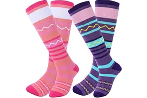 GIEMIT Skisocken Kinder 2 Paare 28-38 - Warme Wintersocken aus Merino Wolle | Thermosocken für Mädchen Junge | Thermo Funktionssocken