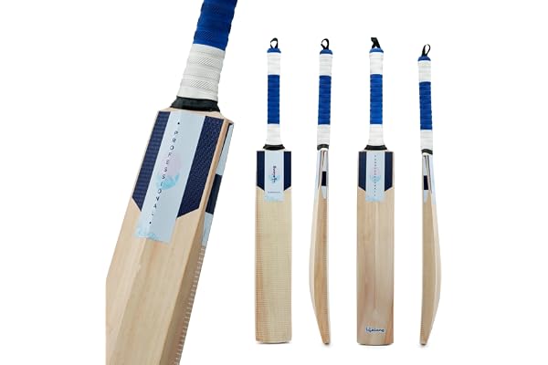 Lifelong Adult Kashmir Willow Cricket Bat Standard Size Cricket Bat Professional Bat for Leather Ball Includes Fiber Tape & Cover Singapore Cane Handle Ring Grip Shock-Absorbing Design