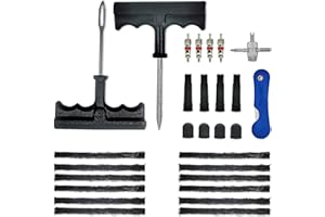 ZERINT TT-M29 Kit Riparazione Pneumatici tubeless da 29pcs Kit Ripara Gomme,Kit Universale per Tappare le Forature di Riparazione di Emergenza per Forature per UTV, ATV, Camion, Auto, Moto,Bicicletta