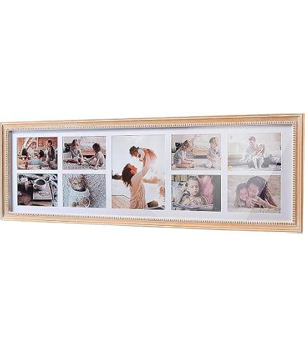 Atmosphera Bilderrahmen Collage Für 3 Fotos – Mangoholz & Glas, 40x21 Cm, Beige