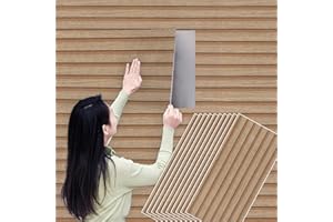 Camiraft 10 Stück Wandpaneele Selbstklebend Holzoptik 30 * 60cm-3D Braun Holzoptik Wandaufkleber Schallreduzierend Panelen Wand Selbstklebend für Wohnzimmer, Schlafzimmer,Küche,Bad