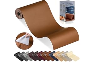 YAFLC Cuero Adhesivo Parches Marrón Medio, 10x160cm ReparacióN De Cuero Parches, Parches de Cuero Adhesivos Polipiel Adhesiva para Sofá, Asiento de Coche, Muebles, Chaquetas