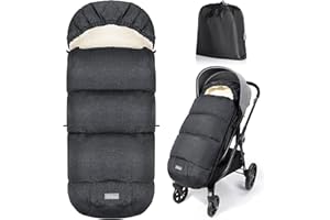 Orzbow Sacco Invernale Passeggino Universale, Coprigambe Passeggino Universale con Cerniera, Sherpa, Impermeabile & Staccabile, Lavabile in Lavatrice, Grigio Scuro