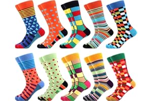 WeciBor Men's Dress Cool Colorful Fancy Novelty Funny Casual Combed Cotton Crew Socks Pack