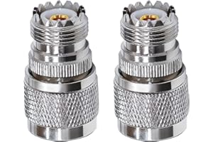 TUOLNK Connecteur UHF Femelle vers N mâle Prise mâle de Type N vers PL259 UHF Femelle Jack Adaptateur coaxial RF pour câble d'extension d'antenne WiFi 2 pièces