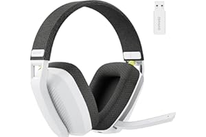 BINNUNE 2.4GHz Wireless Gaming Headset mit ENC Noise-Cancelling für PS4 PS5 PC, Wireless Bluetooth Gaming Kopfhörer mit Mikrofon und 48 Stunden Akkulaufzeit