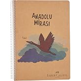 Faber-Castell Anadolu Mirası Spiralli Defter, A4, 120 Yaprak, 70g Kağıt, &Ccedil;izgili, Dayanıklı Kapak, Kolay A&ccedil;ılan Spiral Cilt, 
